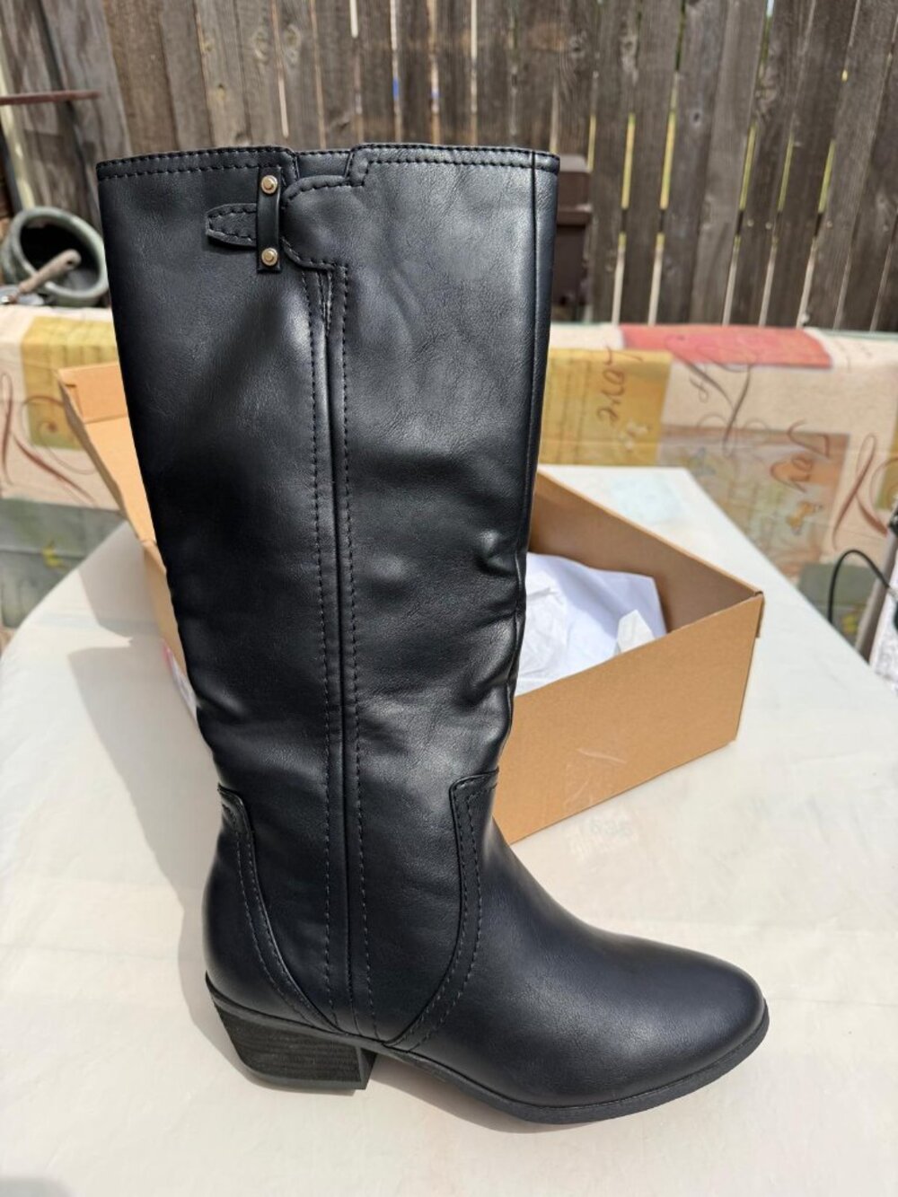 Dr. Scholl's Brilliance Wide Calf Riding Boots Black Sz 8 New